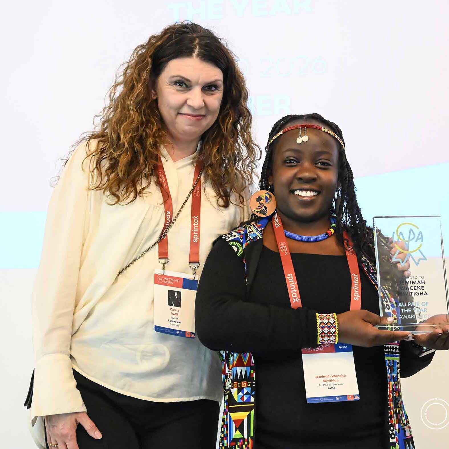 Award Winner Jemimah with Karina Volff from AuPair Agent Denmark